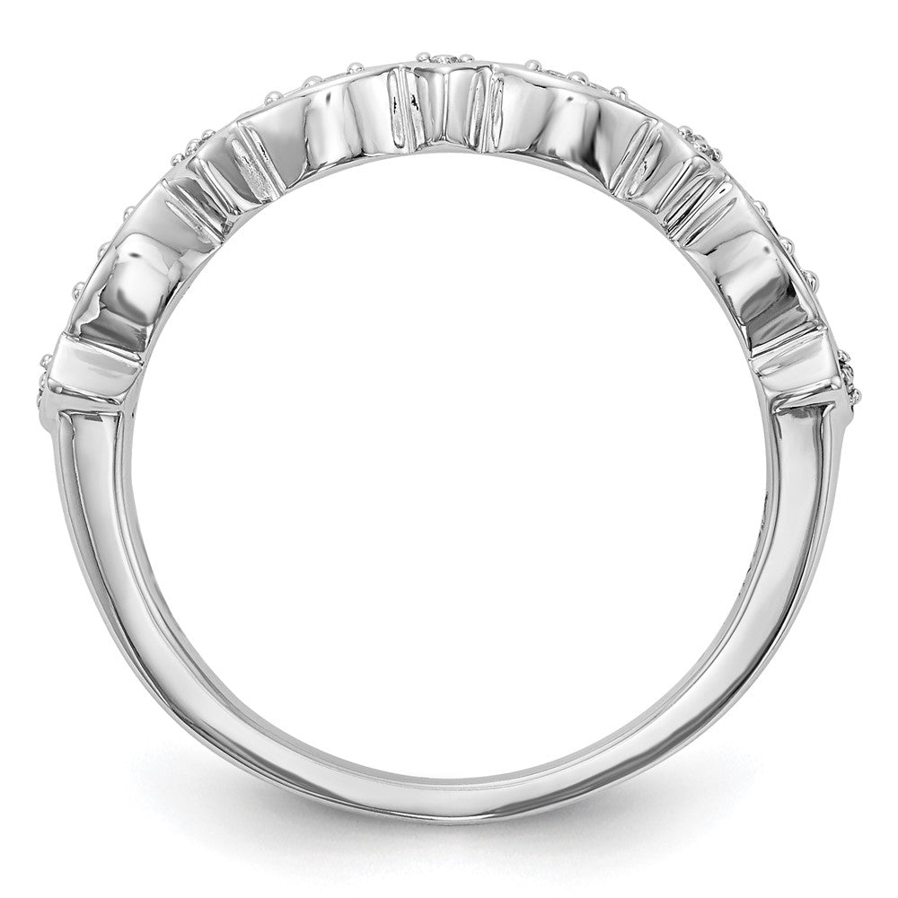 14K White Gold Real Diamond Band