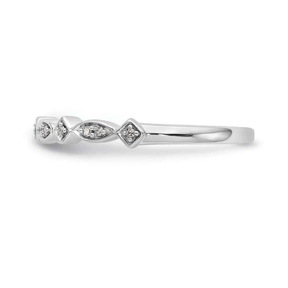 0.05ct. CZ Solid Real 14K White Gold Wedding Band Ring