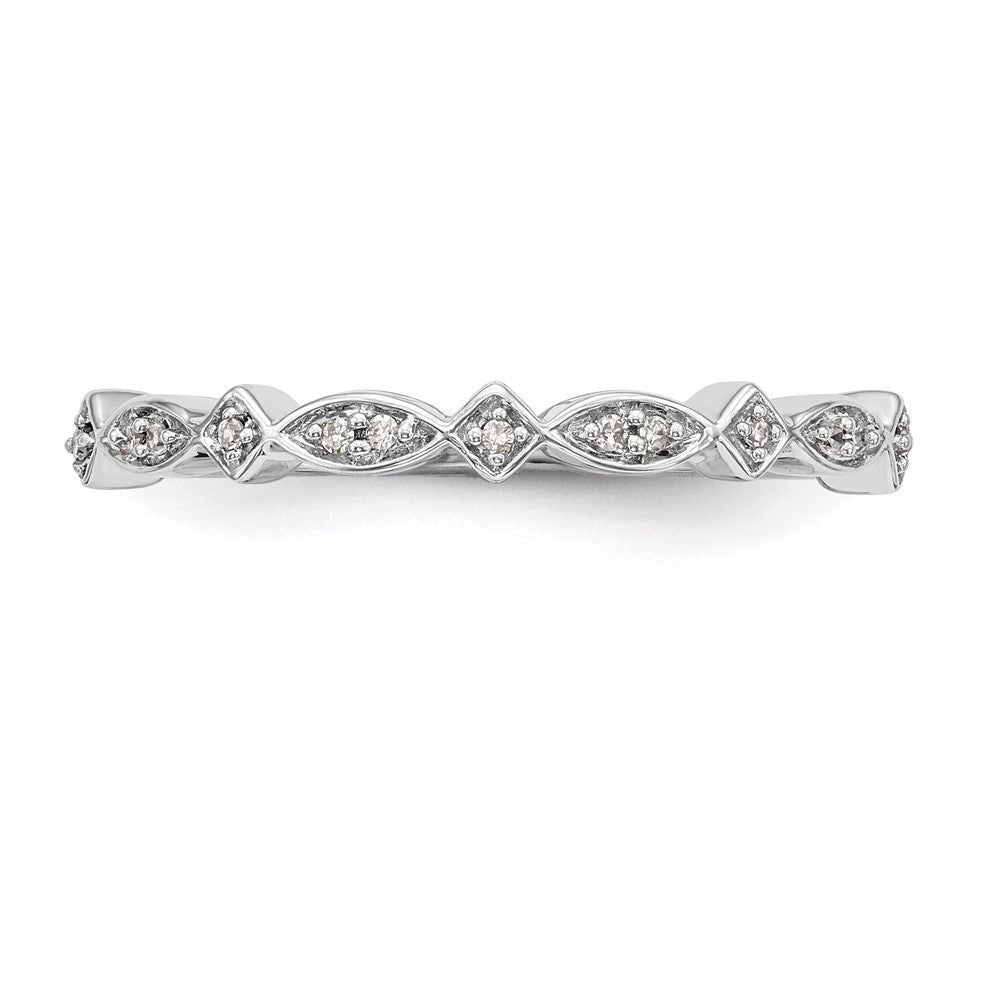 14K White Gold Real Diamond Band