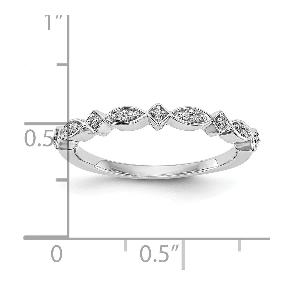 14K White Gold Real Diamond Band