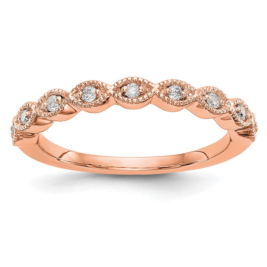 14K Rose Gold Real Diamond Band