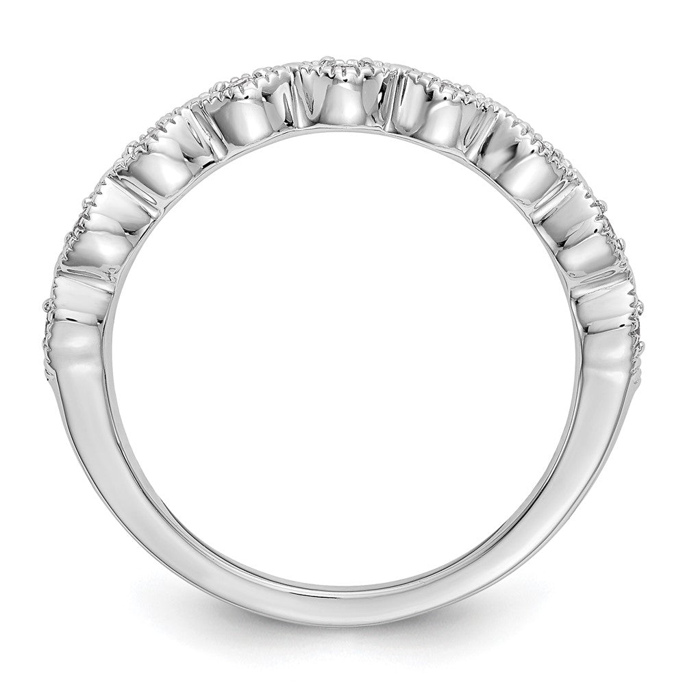 14K White Gold Real Diamond Band