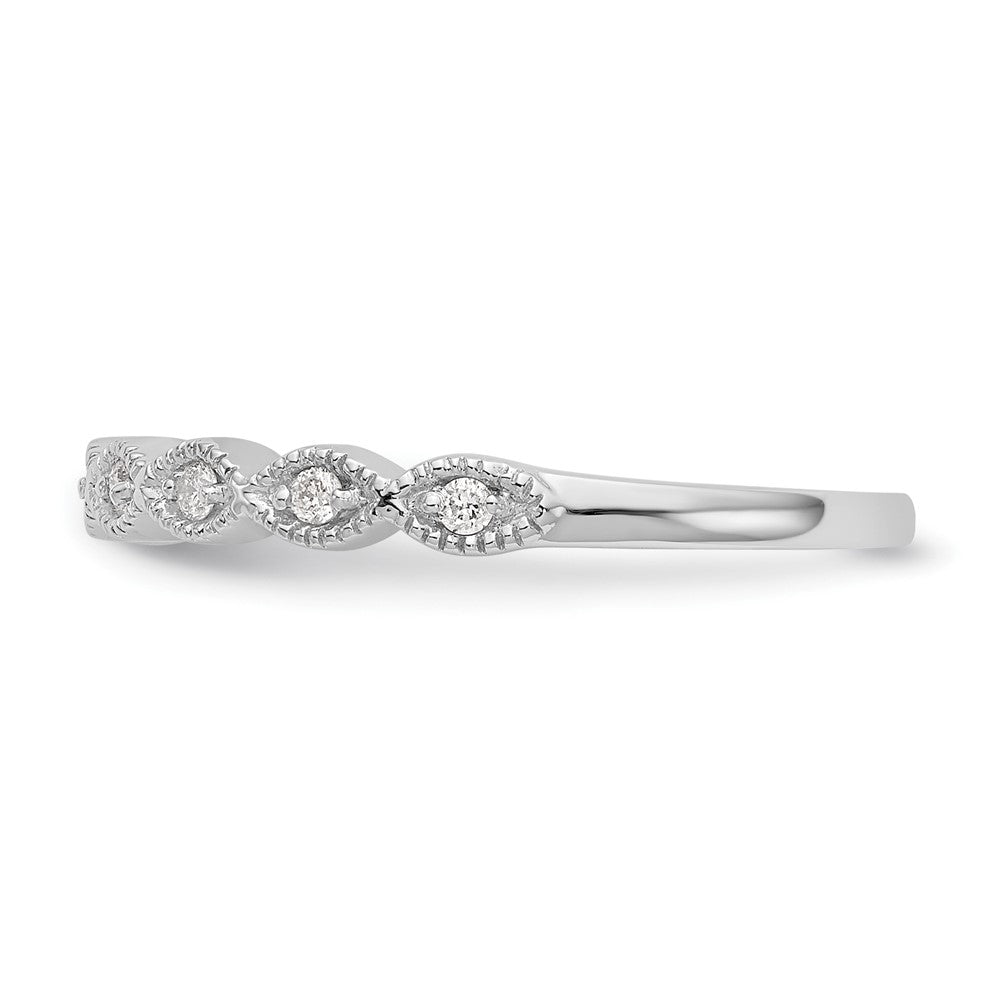 14K White Gold Real Diamond Band