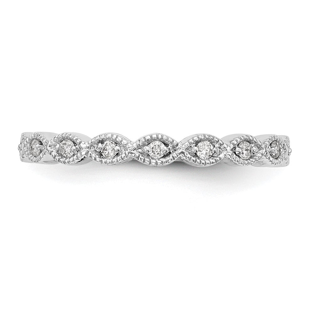 14K White Gold Real Diamond Band