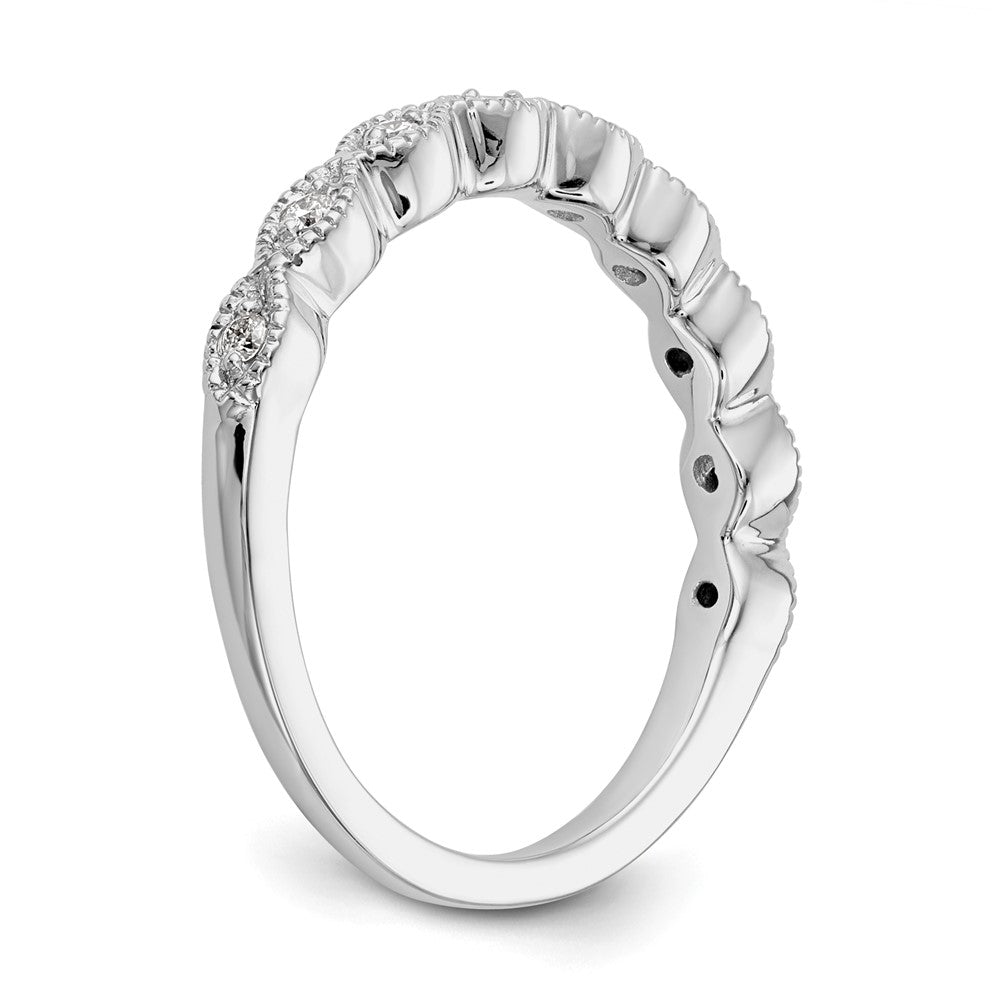 14K White Gold Real Diamond Band