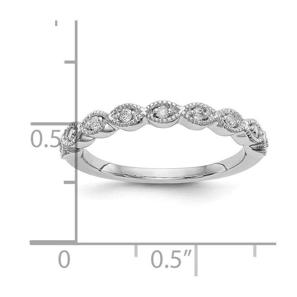 14K White Gold Real Diamond Band