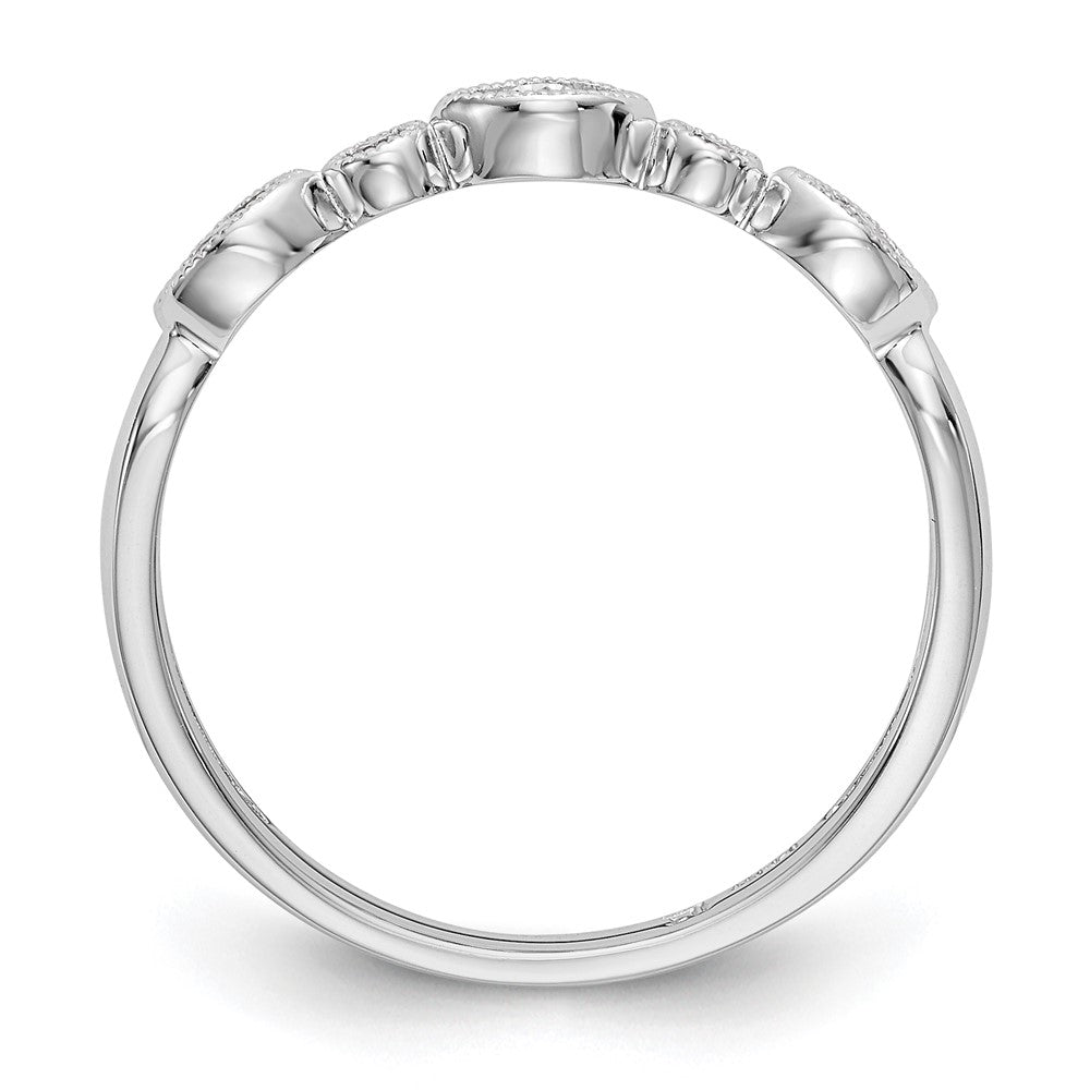 14K White Gold Real Diamond Band