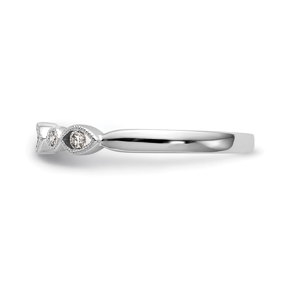 14K White Gold Real Diamond Band