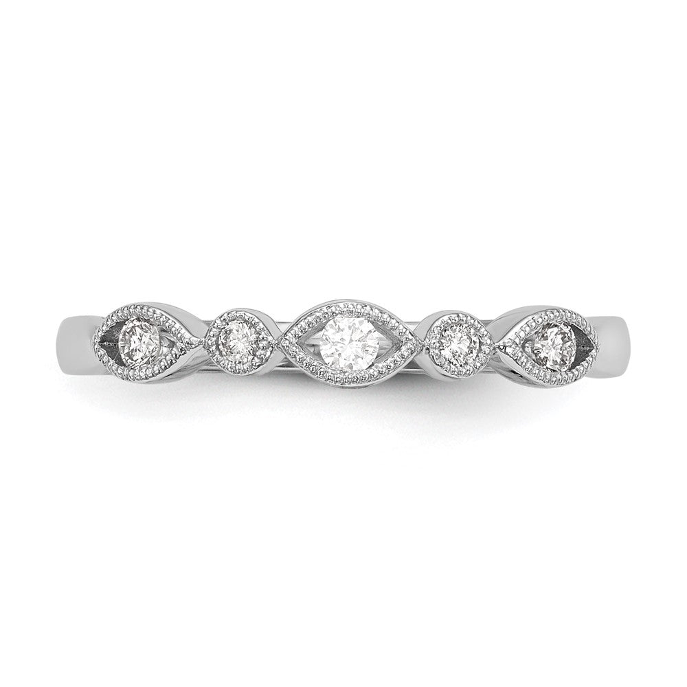 14K White Gold Real Diamond Band