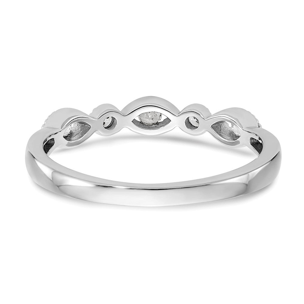 14K White Gold Real Diamond Band