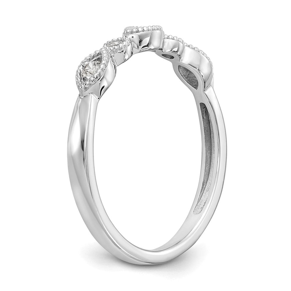 14K White Gold Real Diamond Band