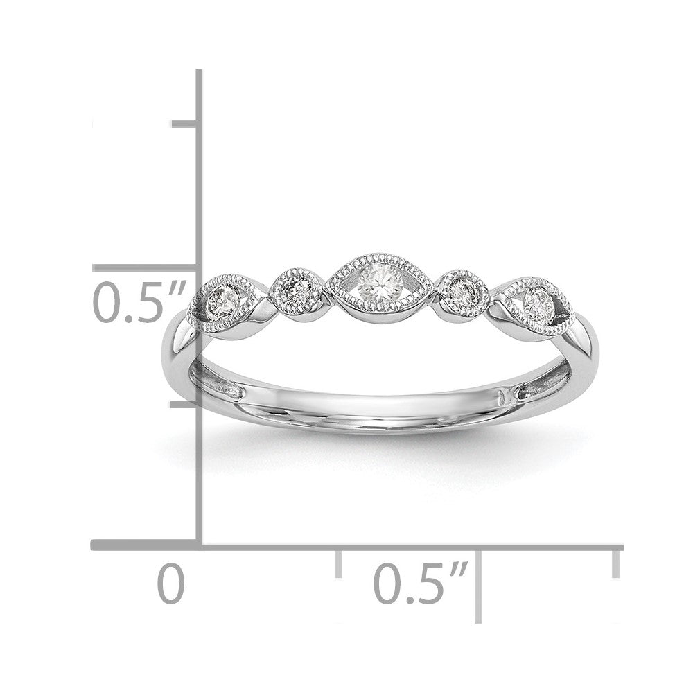 14K White Gold Real Diamond Band