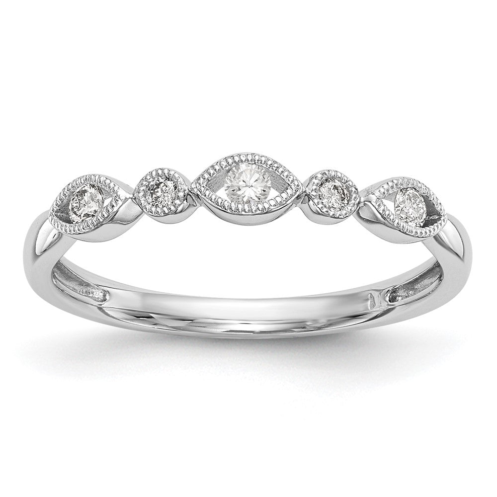 14K White Gold Real Diamond Band