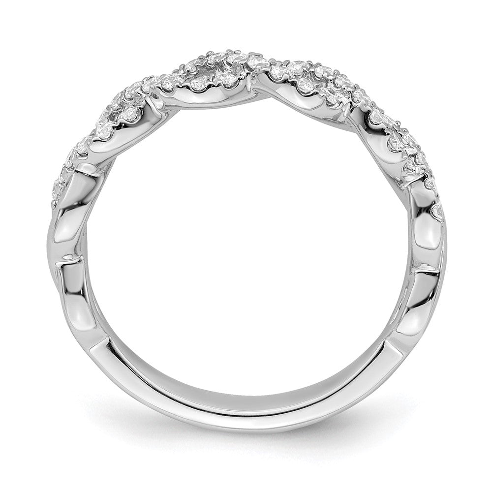 14K White Gold Real Diamond Band