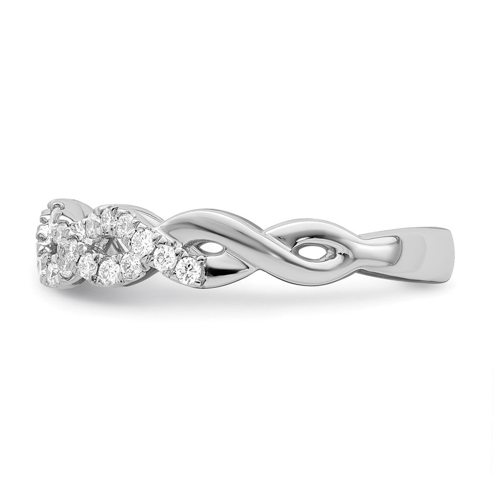 14K White Gold Real Diamond Band