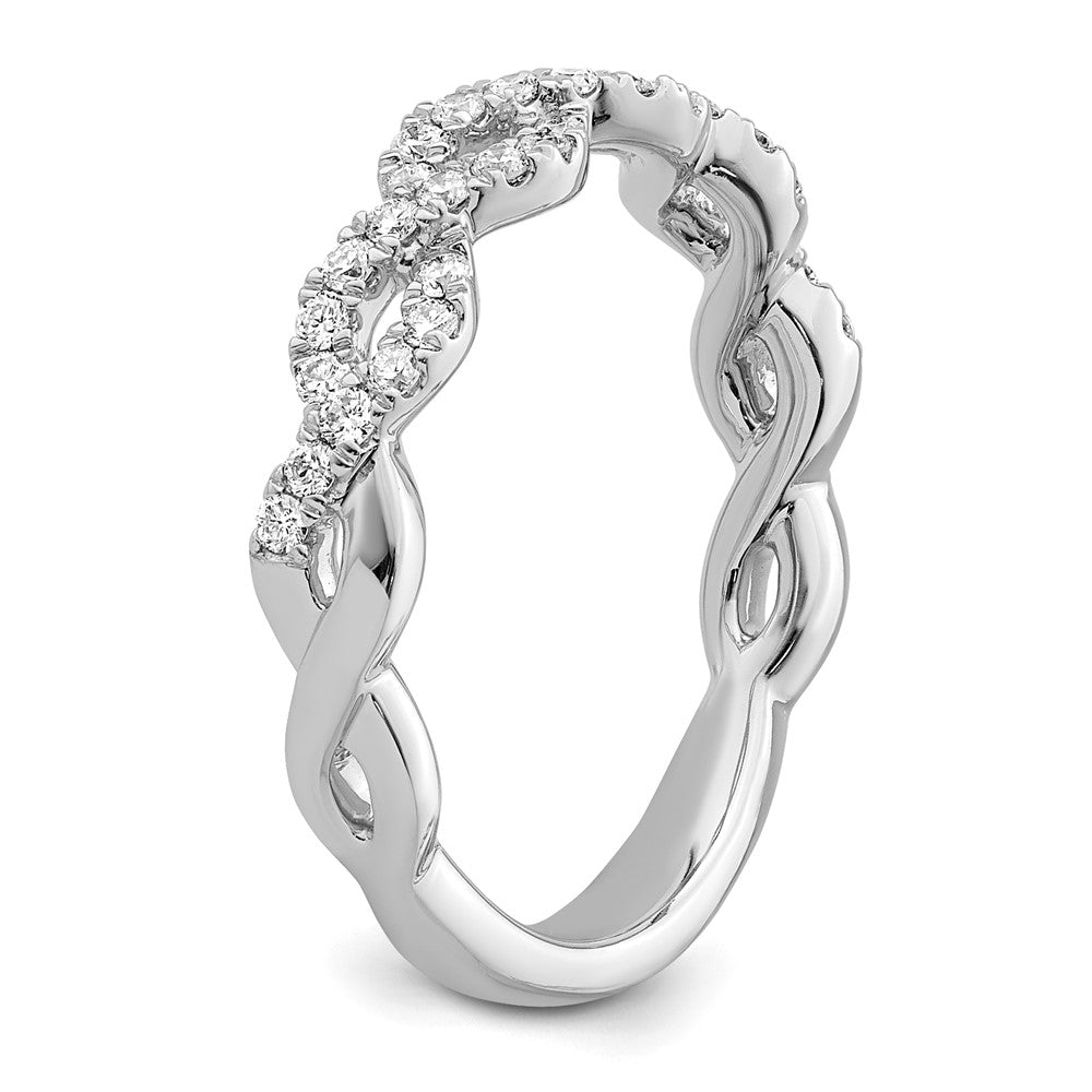 14K White Gold Real Diamond Band