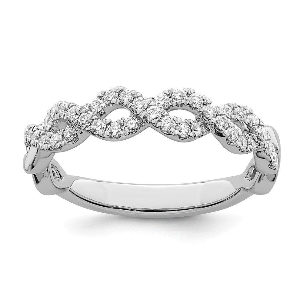 14K White Gold Real Diamond Band