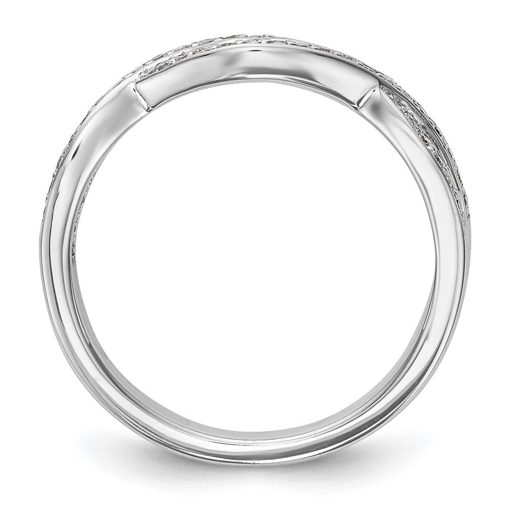 14K White Gold Real Diamond Band