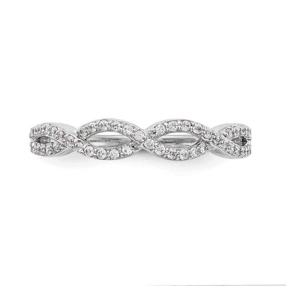 14K White Gold Real Diamond Band