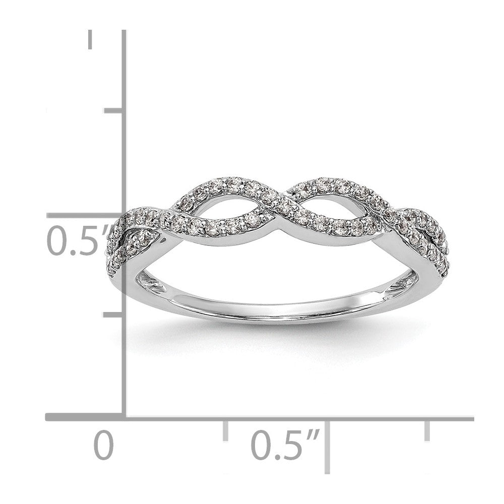 14K White Gold Real Diamond Band