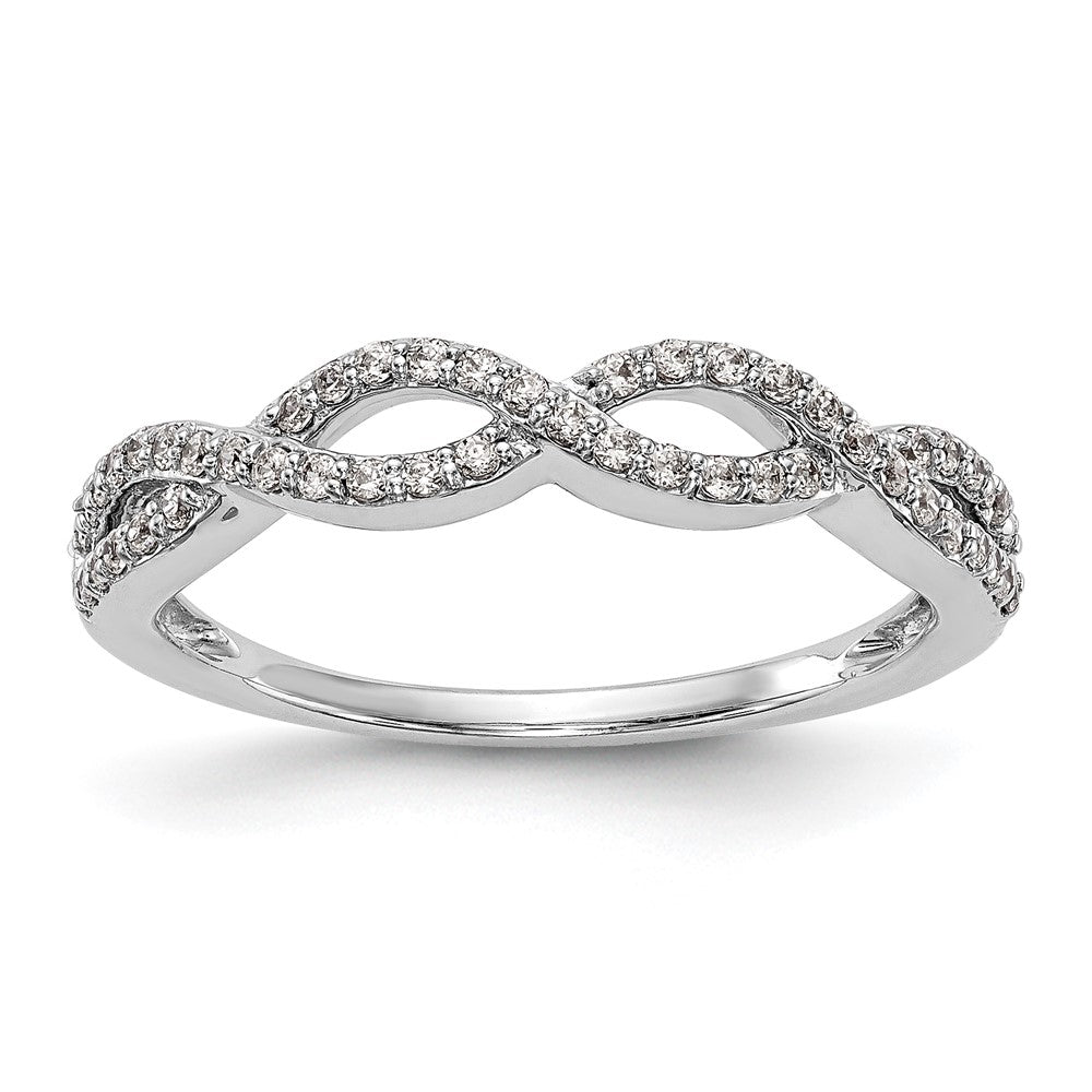 14K White Gold Real Diamond Band