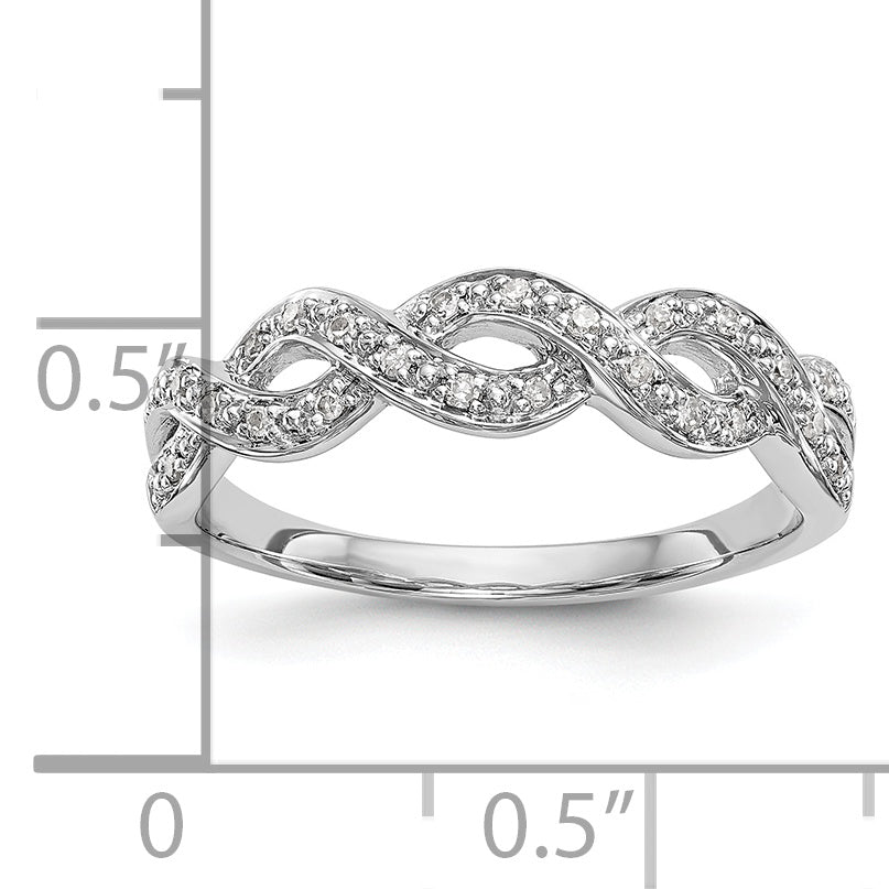 0.10ct. CZ Solid Real 14K White Gold Wedding Band Ring