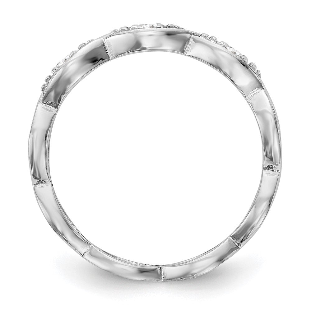 0.10ct. CZ Solid Real 14K White Gold Wedding Band Ring