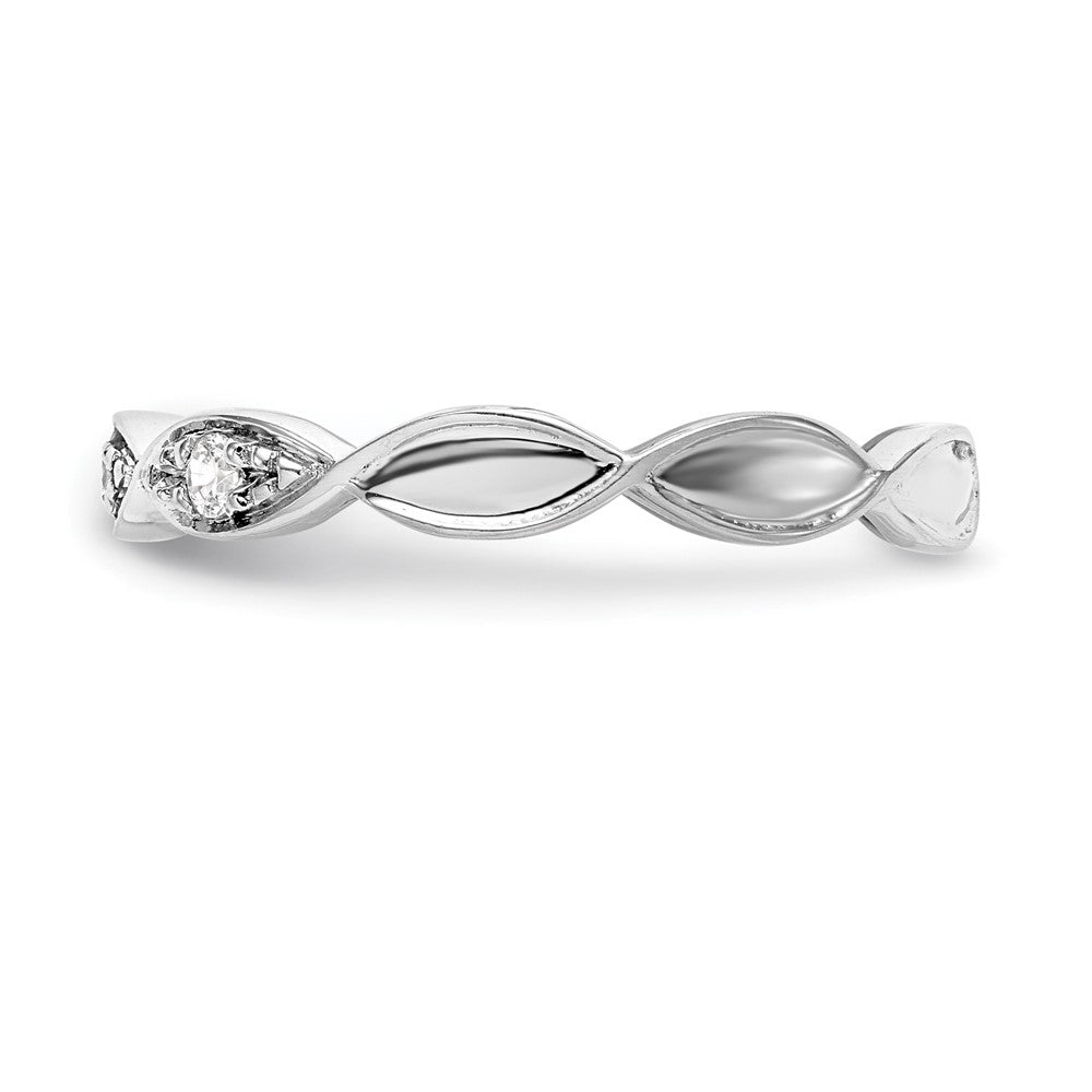 14K White Gold Real Diamond Band