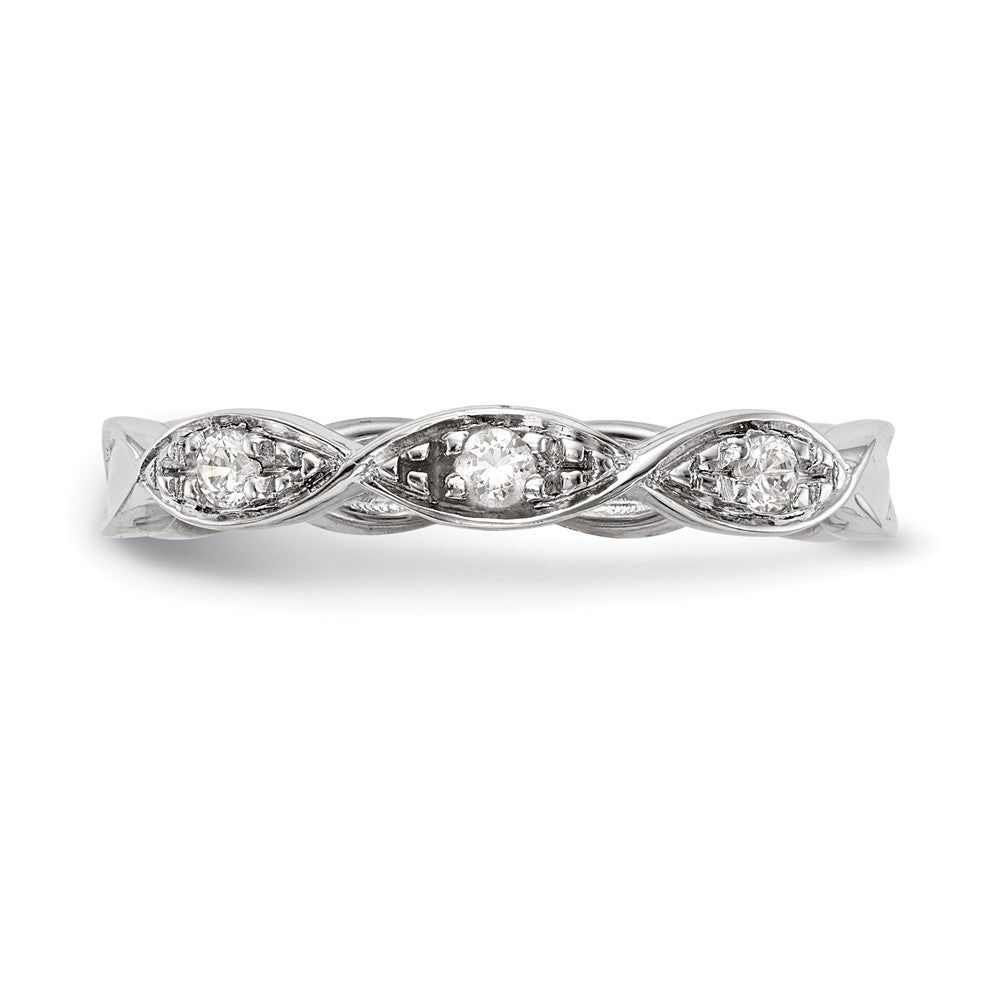 14K White Gold Real Diamond Band