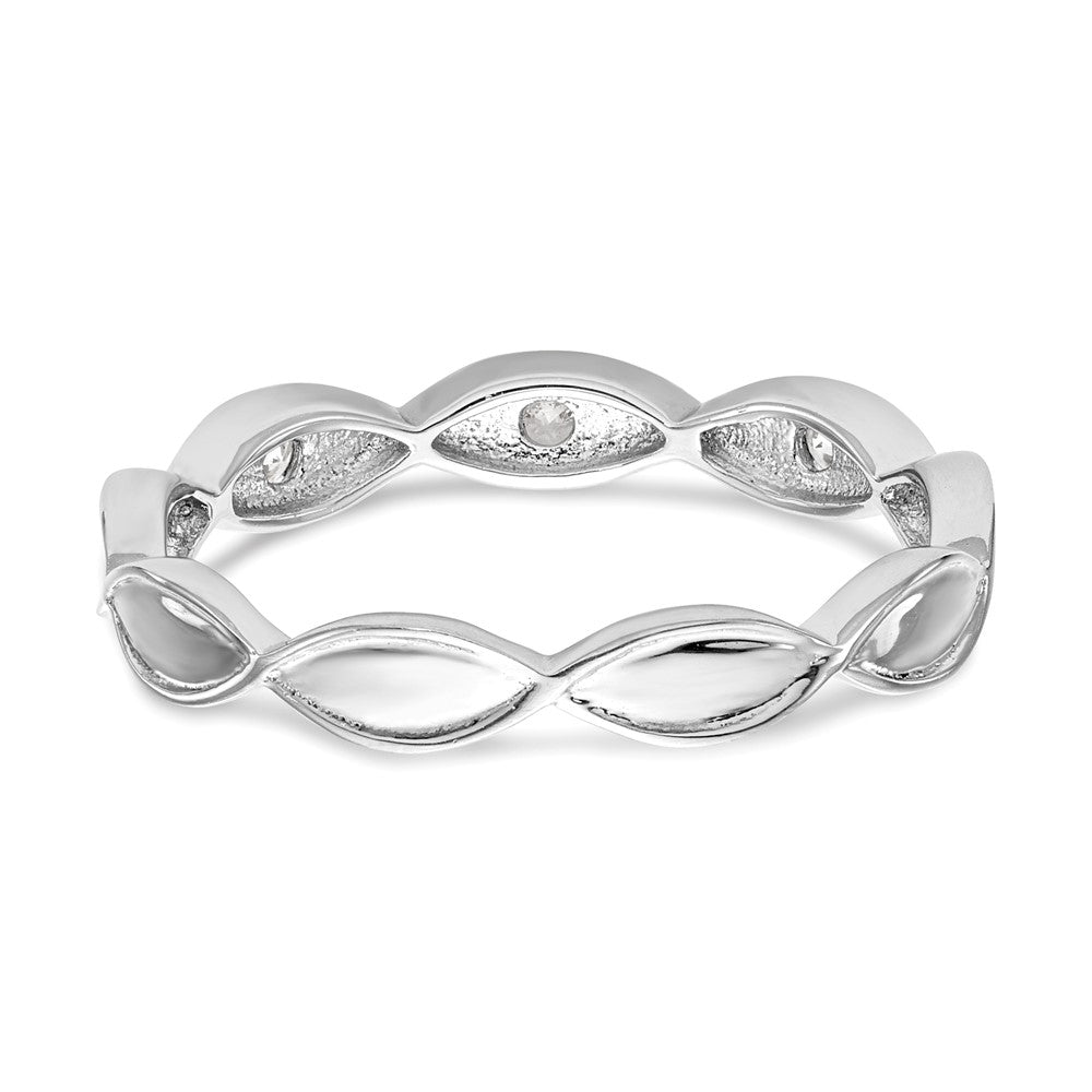 14K White Gold Real Diamond Band