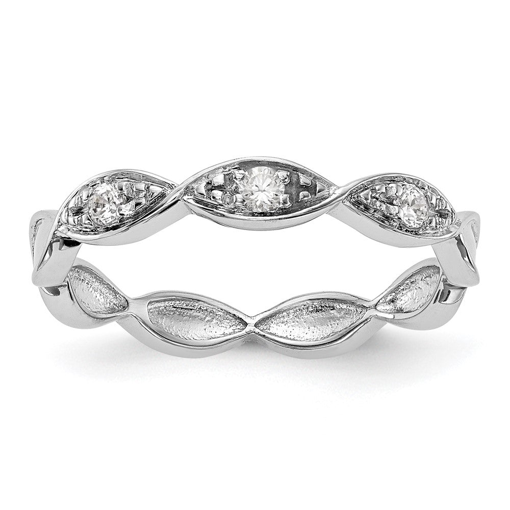 14K White Gold Real Diamond Band