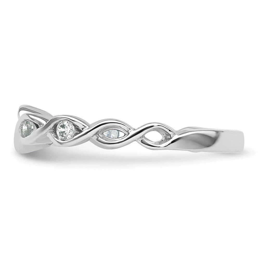 14K White Gold Real Diamond Band