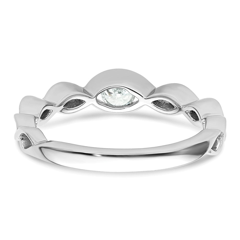 14K White Gold Real Diamond Band