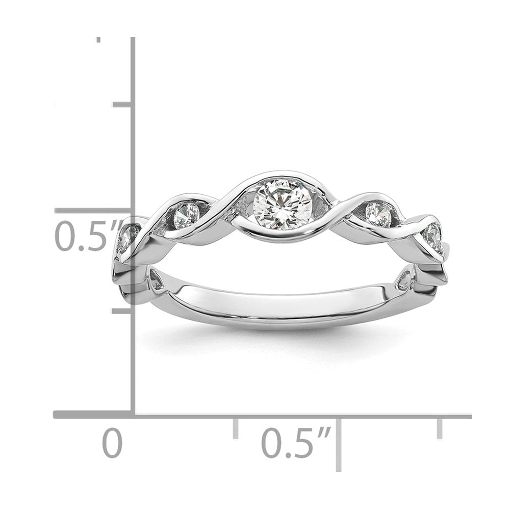 14K White Gold Real Diamond Band