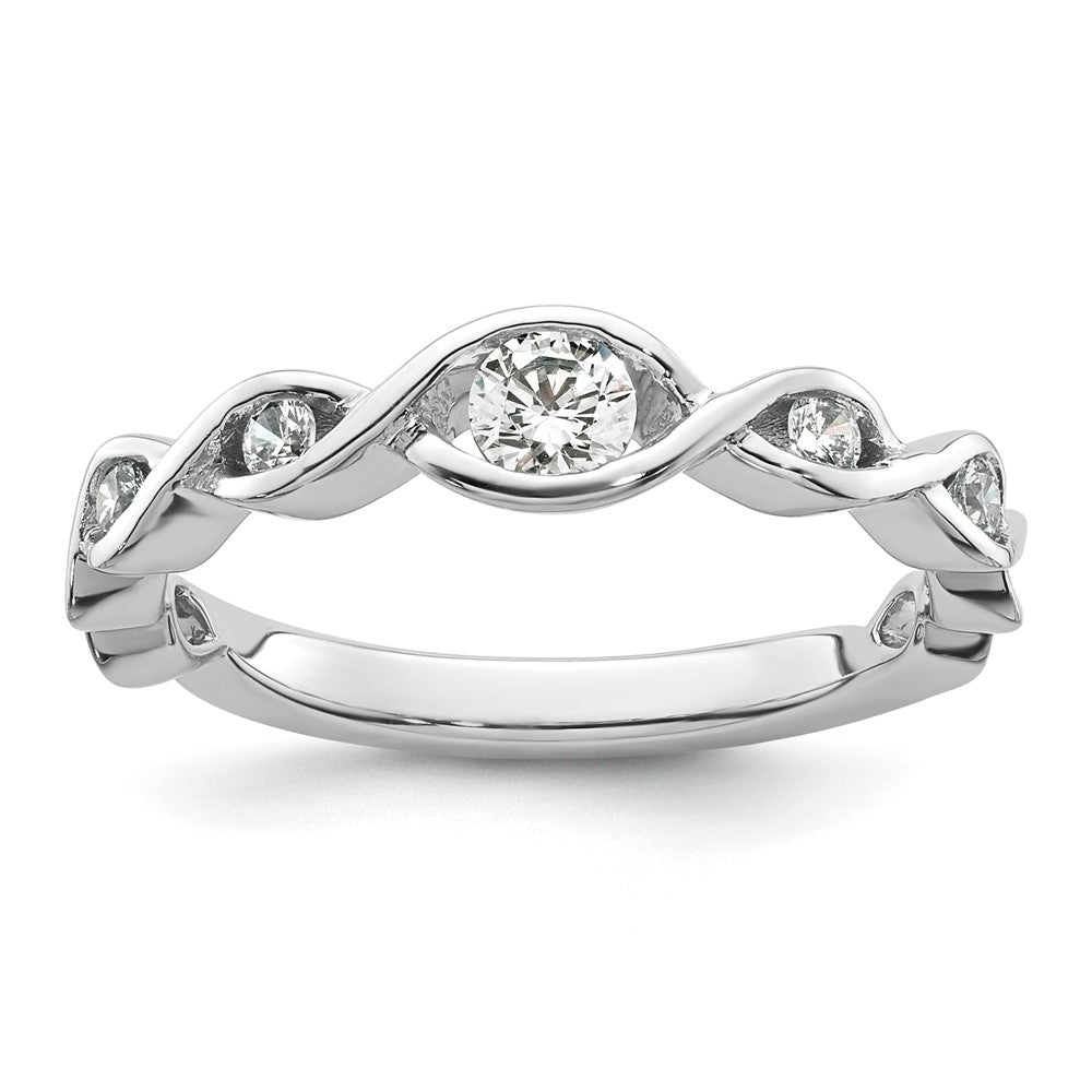 14K White Gold Real Diamond Band