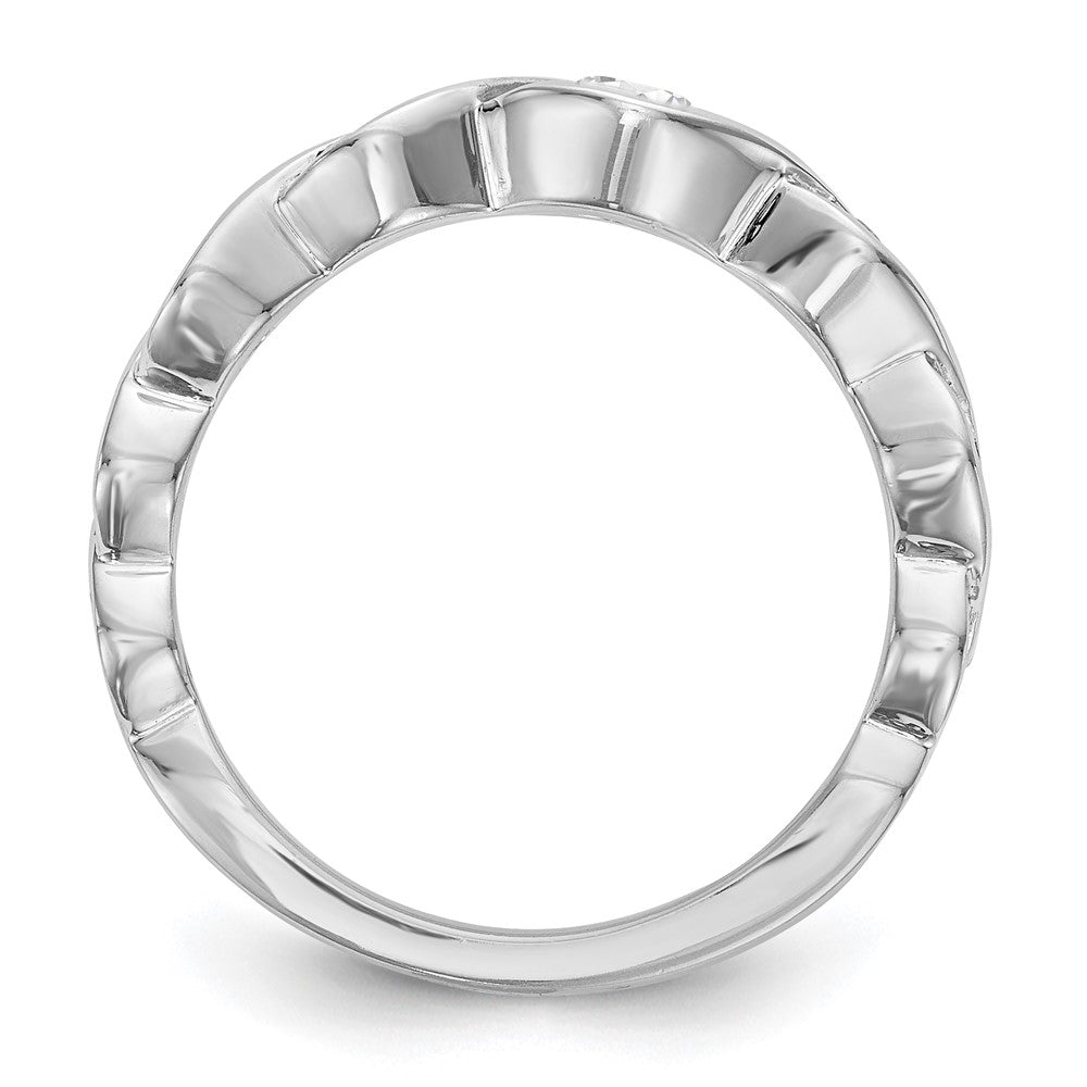 14K White Gold Real Diamond Band