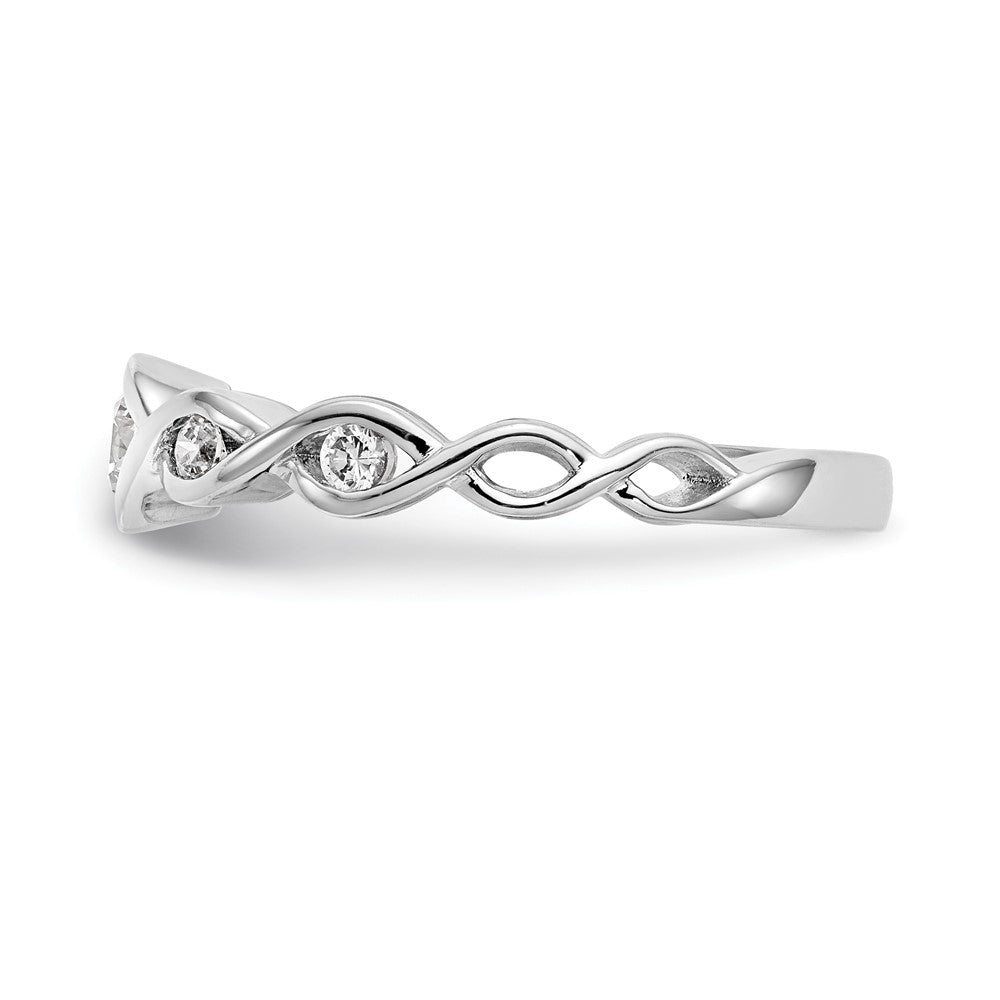 14K White Gold Real Diamond Band