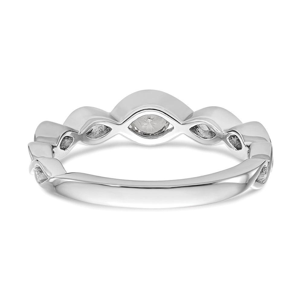 14K White Gold Real Diamond Band