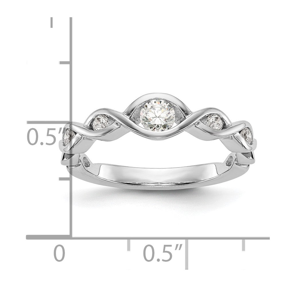 14K White Gold Real Diamond Band