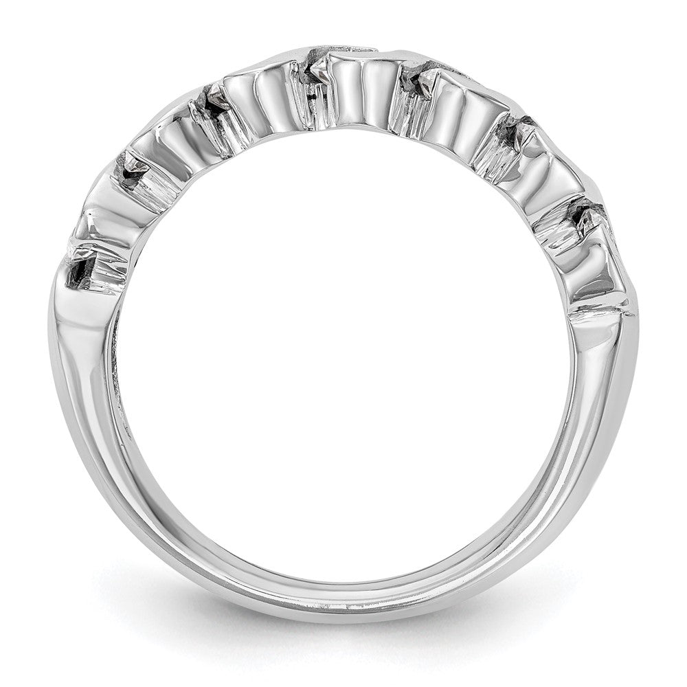 14K White Gold Real Diamond Band