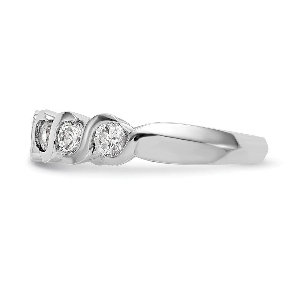 14K White Gold Real Diamond Band