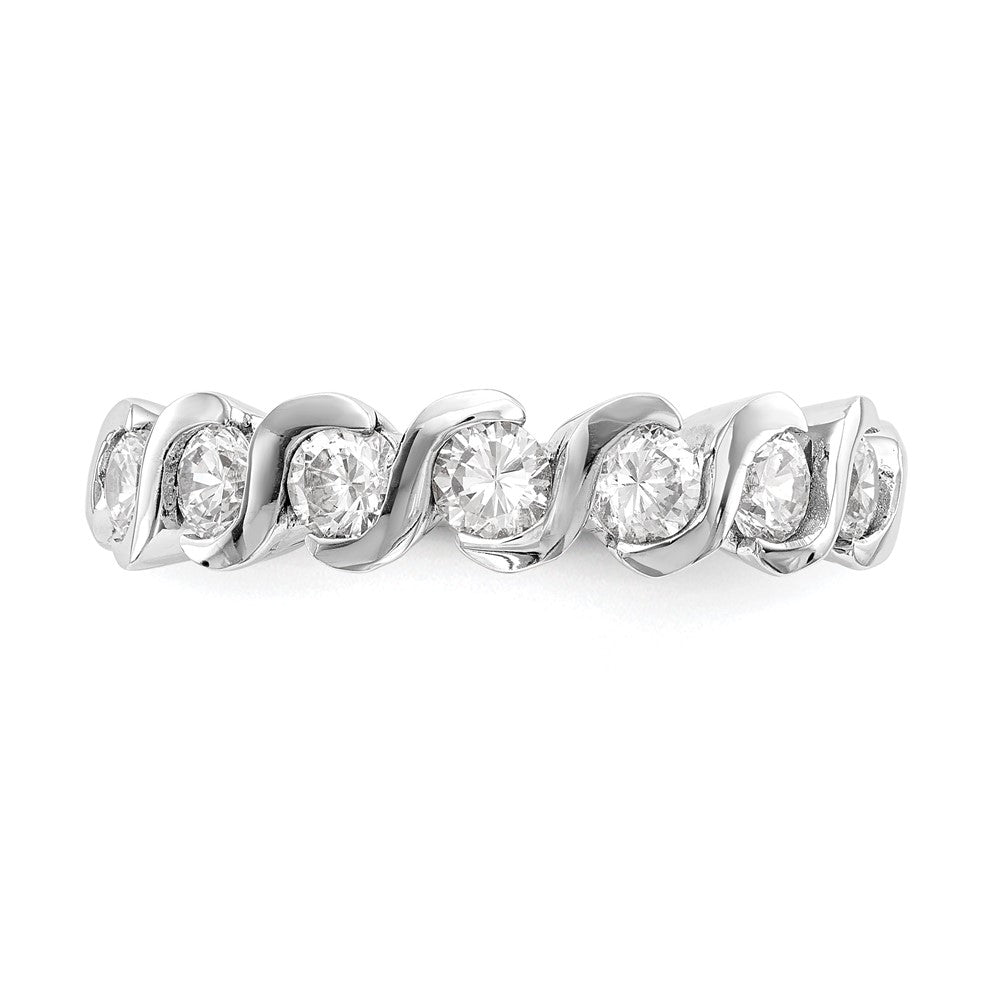 14K White Gold Real Diamond Band