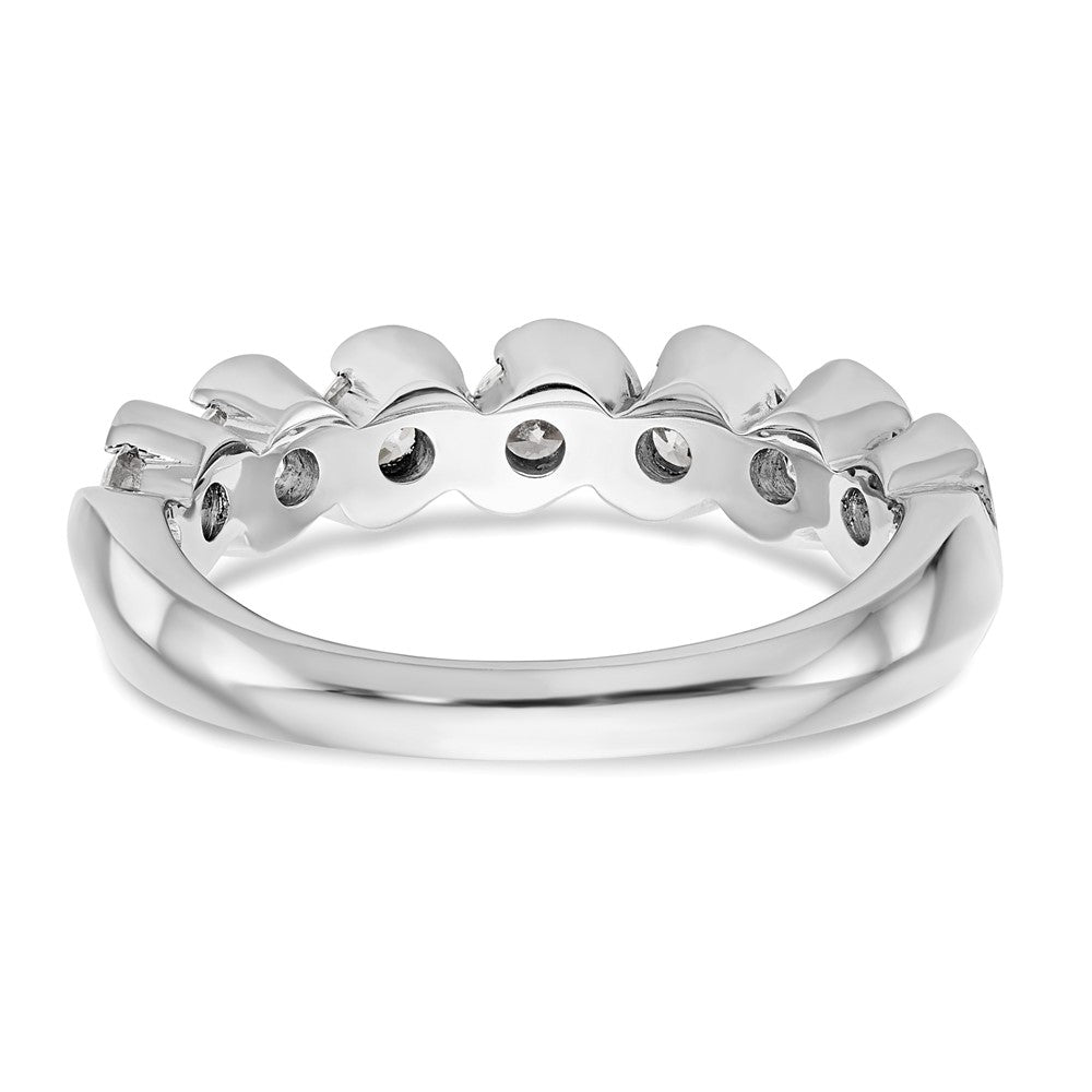 14K White Gold Real Diamond Band