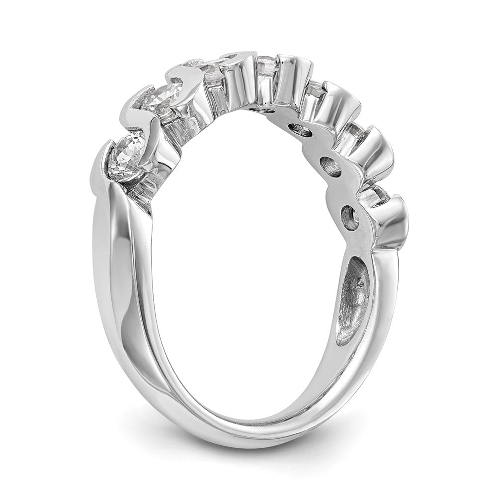 14K White Gold Real Diamond Band