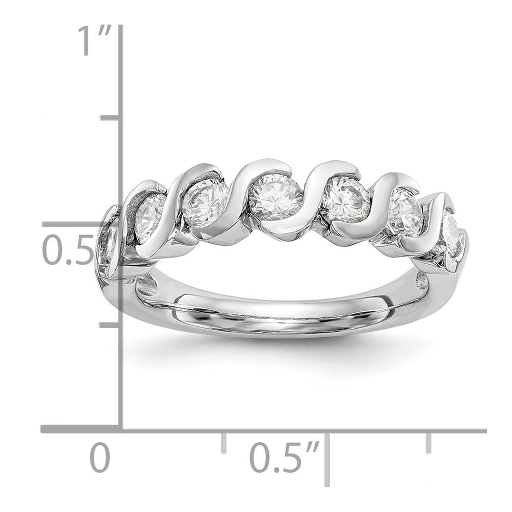 14K White Gold Real Diamond Band