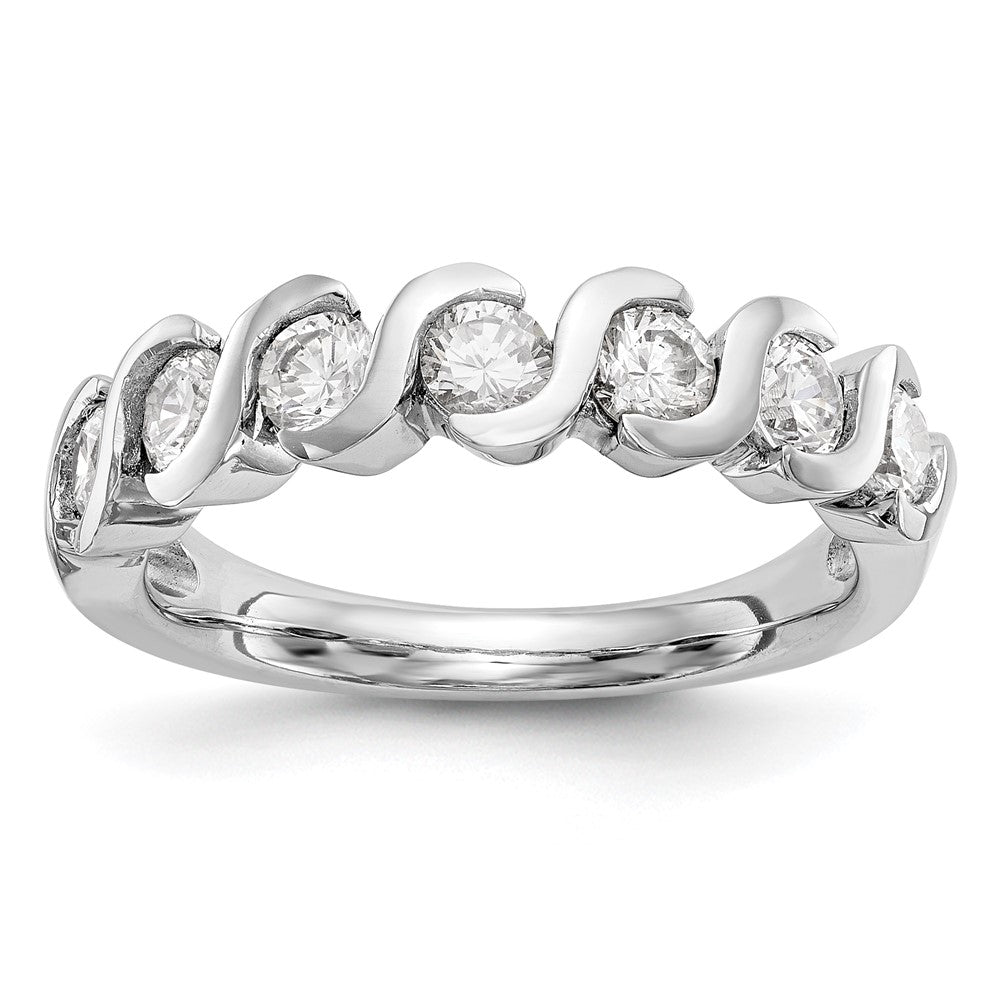 14K White Gold Real Diamond Band