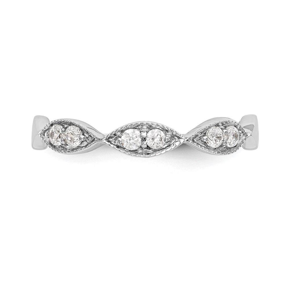 14K White Gold Real Diamond Band