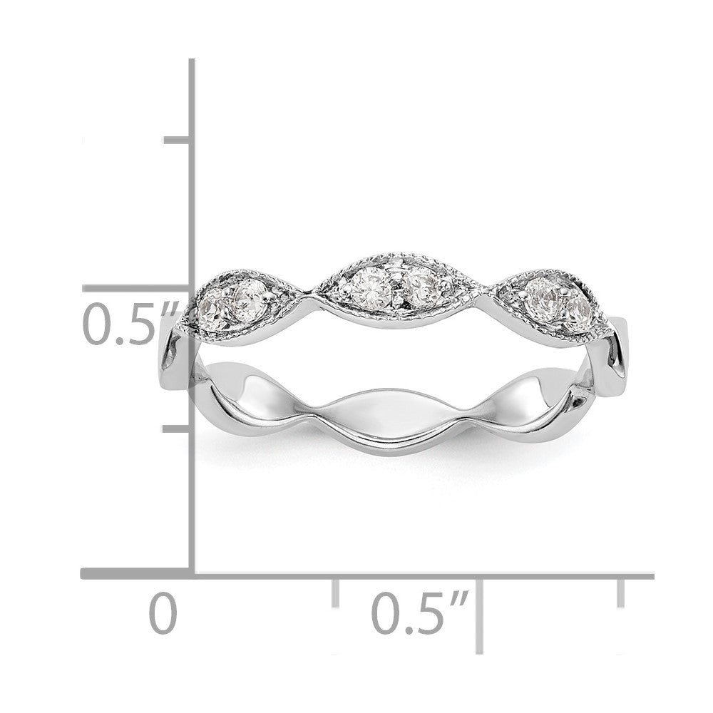 14K White Gold Real Diamond Band