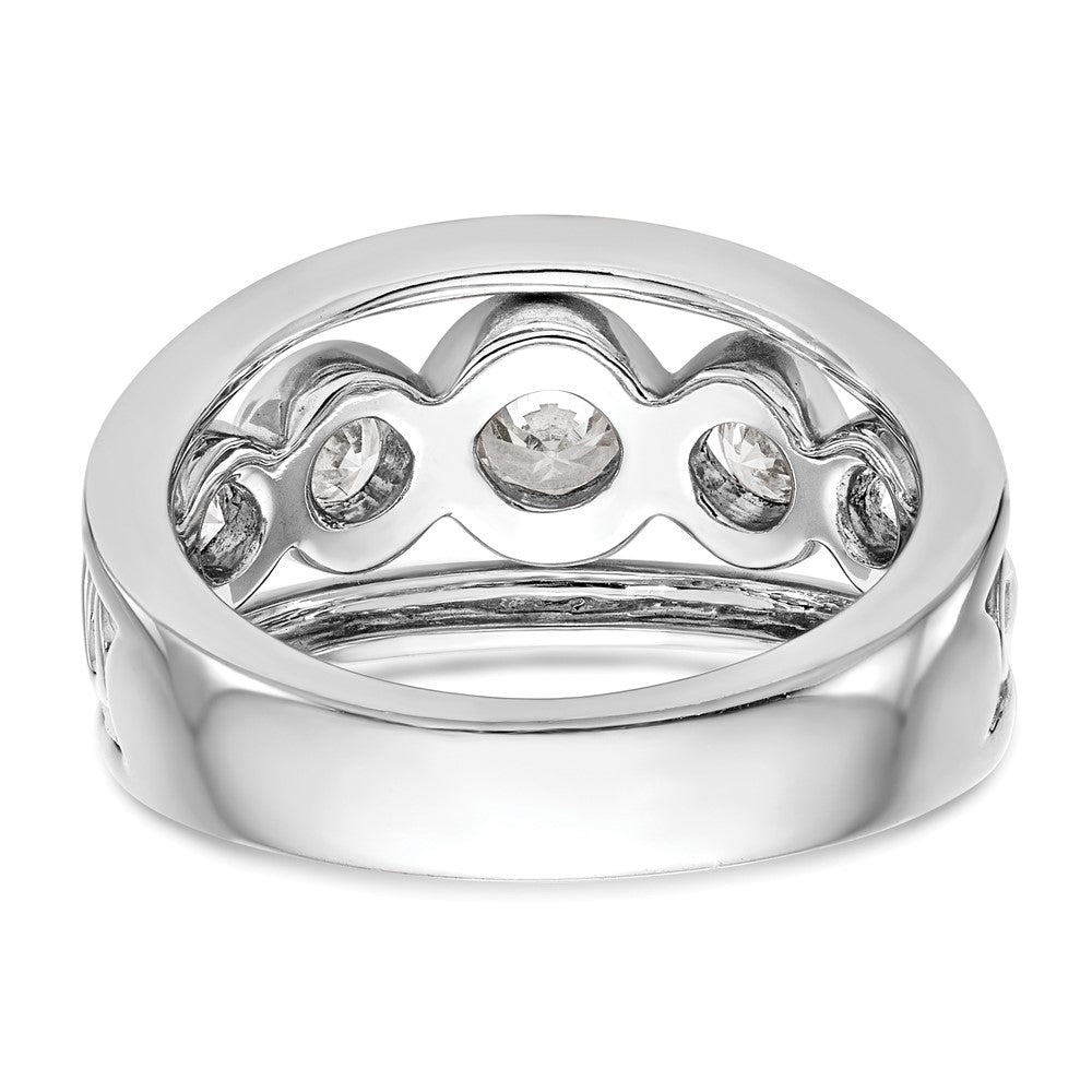 14K White Gold Real Diamond Band