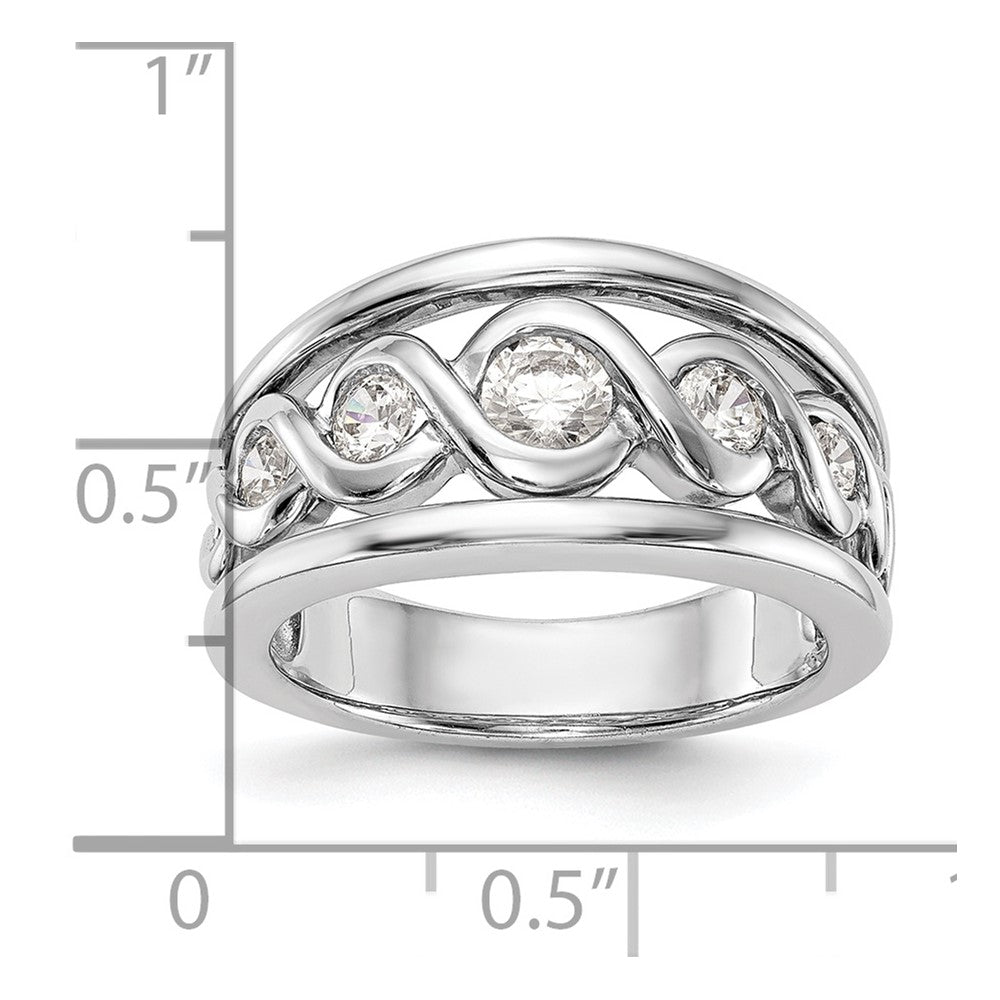 14K White Gold Real Diamond Band